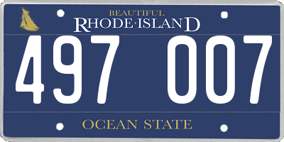 RI license plate 497007