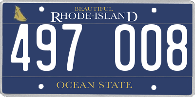 RI license plate 497008