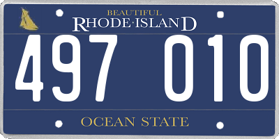 RI license plate 497010