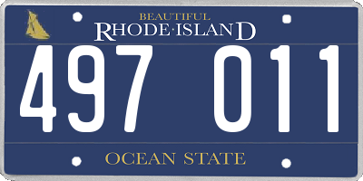 RI license plate 497011