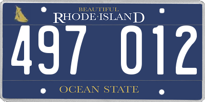 RI license plate 497012