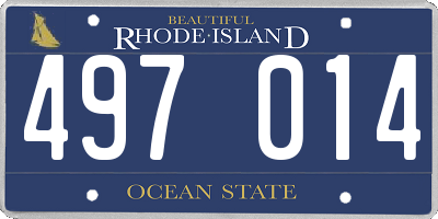 RI license plate 497014