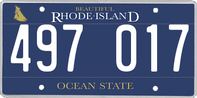 RI license plate 497017