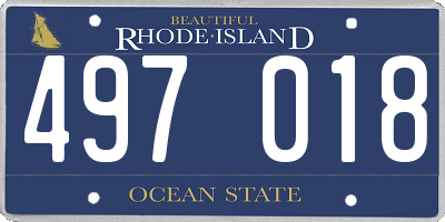 RI license plate 497018