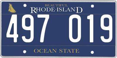 RI license plate 497019
