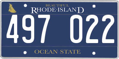 RI license plate 497022