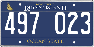 RI license plate 497023