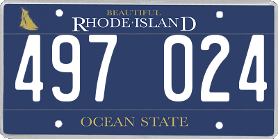 RI license plate 497024