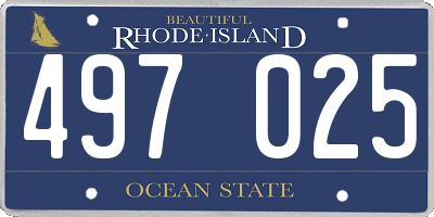 RI license plate 497025