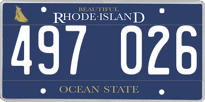 RI license plate 497026