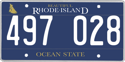 RI license plate 497028