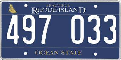 RI license plate 497033