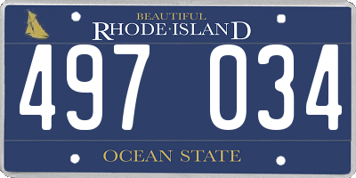 RI license plate 497034