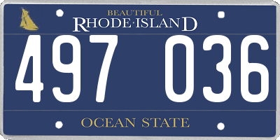 RI license plate 497036
