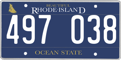RI license plate 497038
