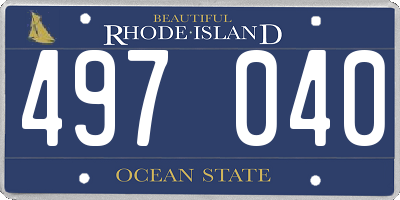 RI license plate 497040