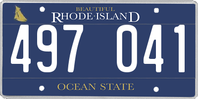 RI license plate 497041