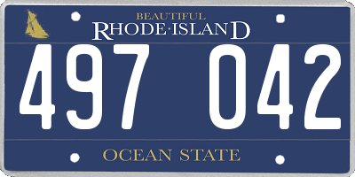 RI license plate 497042