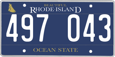 RI license plate 497043