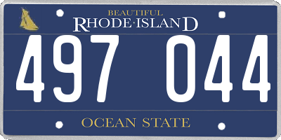 RI license plate 497044
