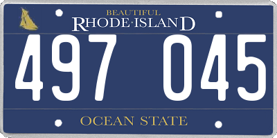 RI license plate 497045