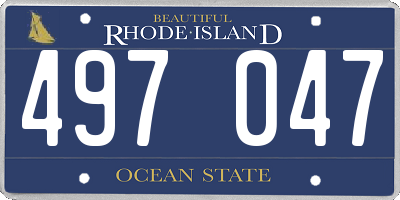 RI license plate 497047