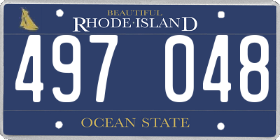 RI license plate 497048