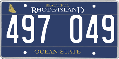 RI license plate 497049