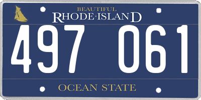 RI license plate 497061