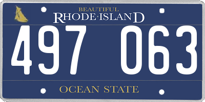 RI license plate 497063