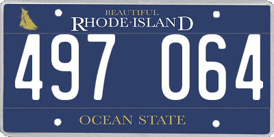 RI license plate 497064