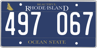 RI license plate 497067