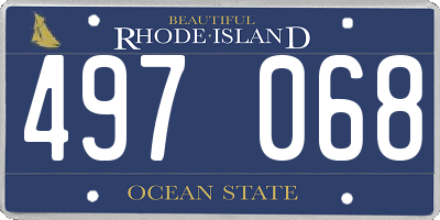 RI license plate 497068