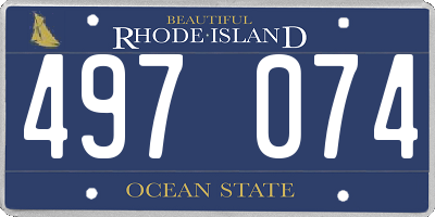 RI license plate 497074