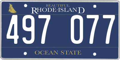 RI license plate 497077