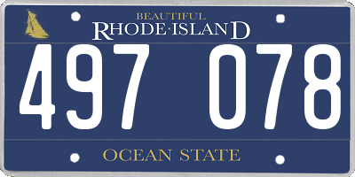 RI license plate 497078