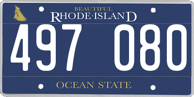 RI license plate 497080