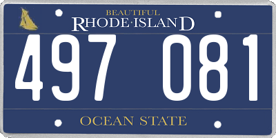 RI license plate 497081