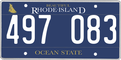 RI license plate 497083