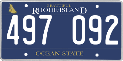RI license plate 497092