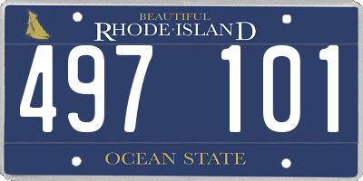 RI license plate 497101