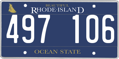 RI license plate 497106