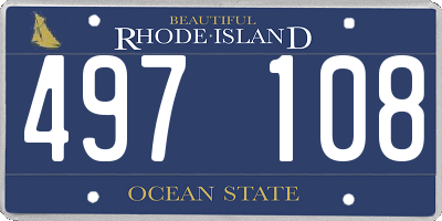RI license plate 497108