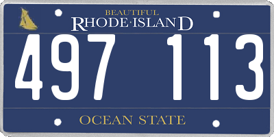 RI license plate 497113