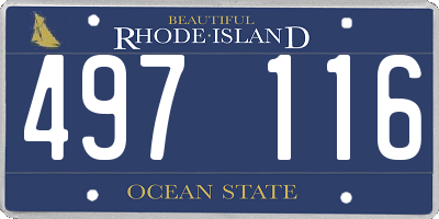 RI license plate 497116