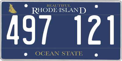 RI license plate 497121