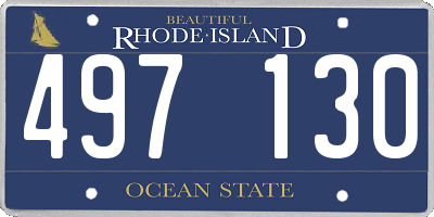 RI license plate 497130