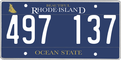 RI license plate 497137