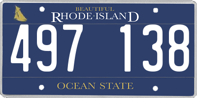 RI license plate 497138