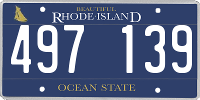 RI license plate 497139